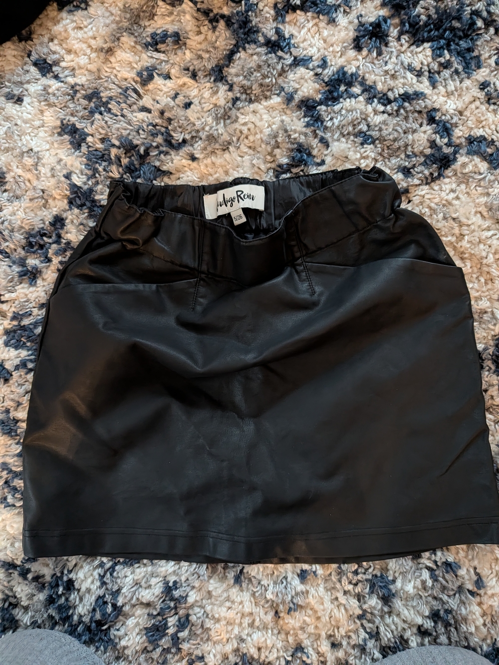 Indigo Rein Black Faux Leather Mini Skirt